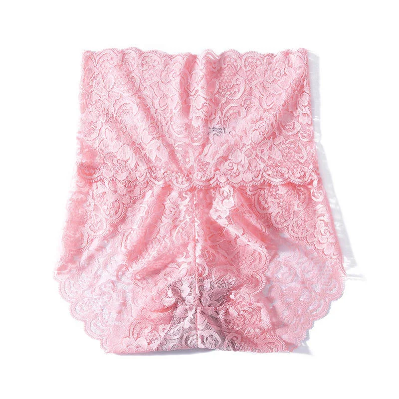 1 Pcs High Waist Underwear Sexy Female Lace Panties Ladies Bodycon Underwear Hollow Out Floral Panties Woman M-XXL New BANNIROU