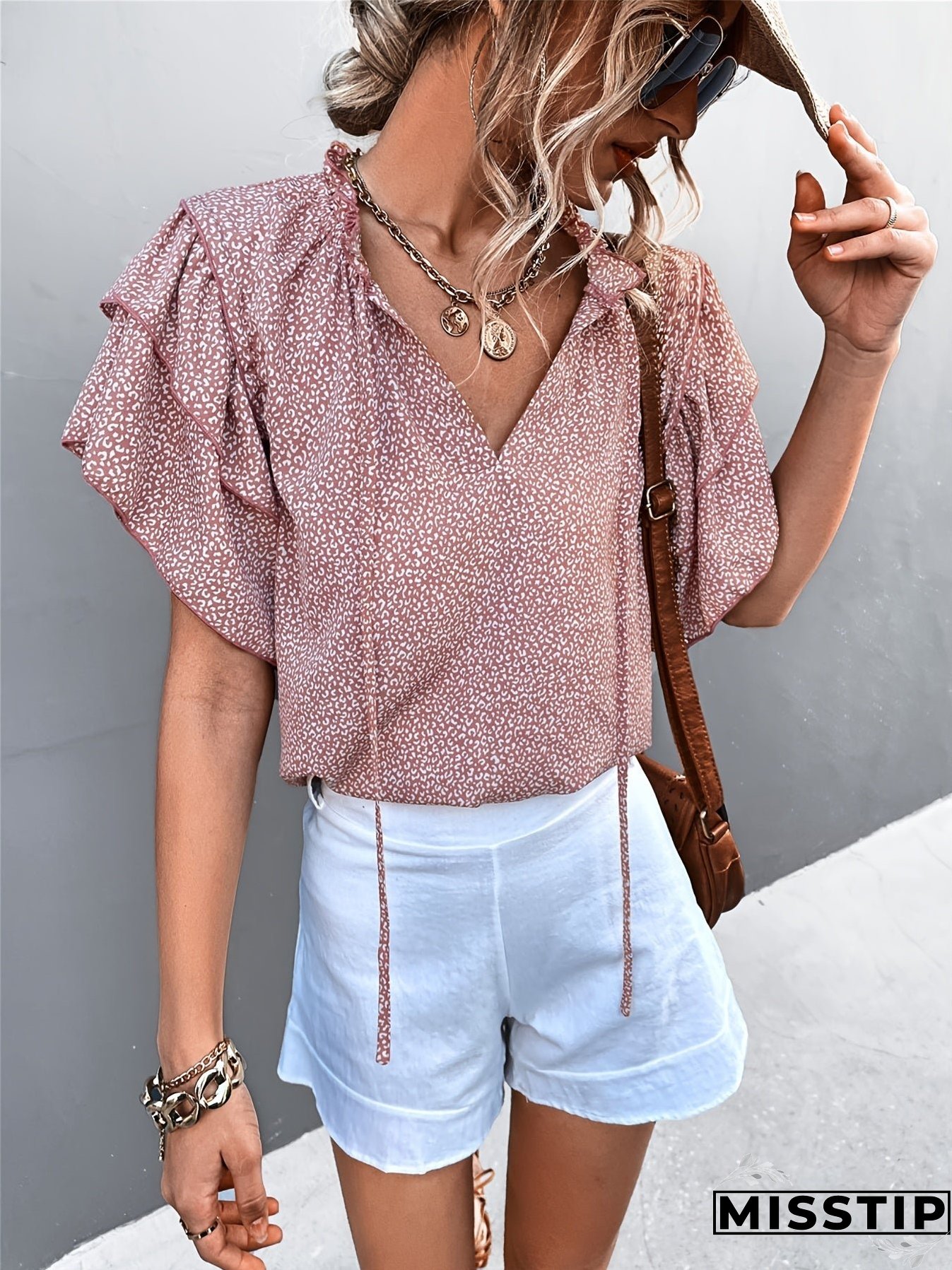 Women's Leopard Print Crew Neck T-Shirt, Casual Short Sleeve T-Shirt, Casual Every Day Tops, Women's Clothing