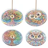 4pcs DIY Diamond Painting Incense Tray Incense Burner Stick Holder (Tree Life)
