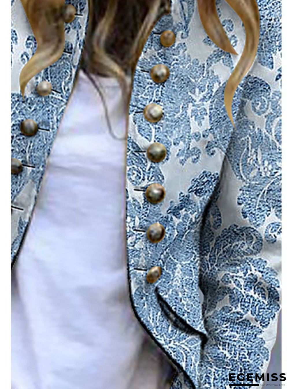 Fashion Print Long Sleeve Suit Cardigan | EGEMISS