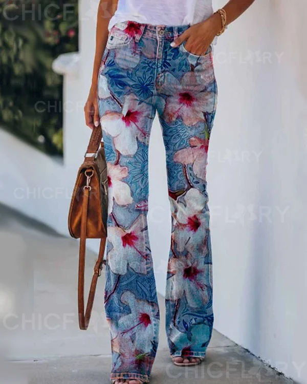 Floral Casual Pants