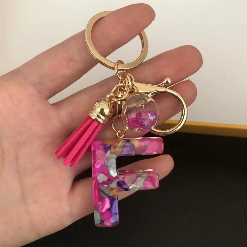 Minimalist Commute Letter Resin Unisex Bag Pendant Keychain