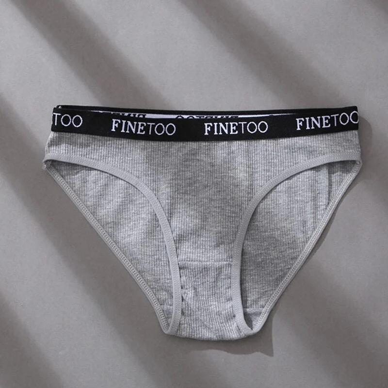 FINETOO Women Cotton Underwear Pantys Lingerie Letter Underpants Ladies 9 Solid Colors M-XXL Woman Sexy Panties Briefs Girls