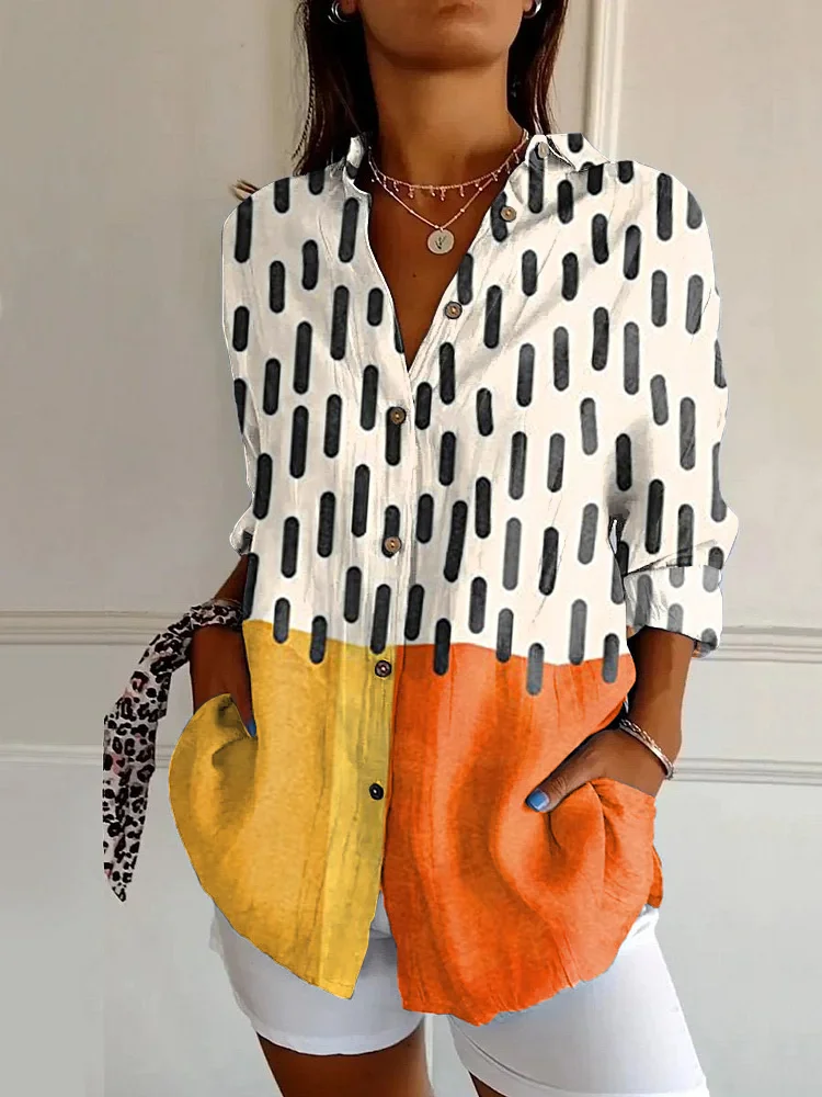 Vintage Bohemian Abstract Art Long Sleeve Shirt