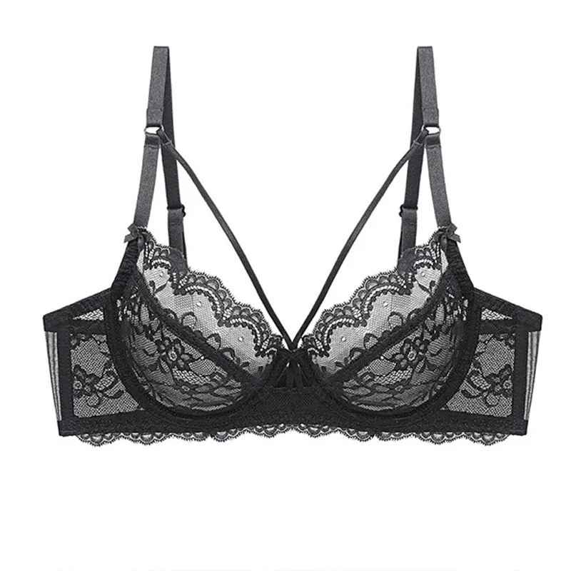 Churchf Sexy Lace Bra Thin Booming Crystal Cup Pure Free Bra Bra Lingerie Set