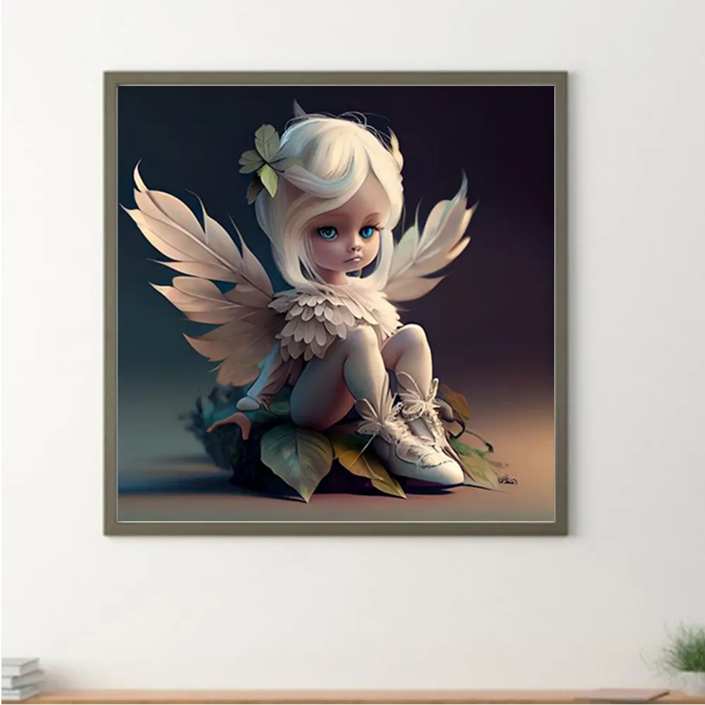 Full Round Diamond Painting 50*50cm - Little Girl With Wings