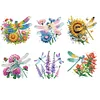 6PCS 2D Flat Dragonfly DIY Diamond Art Refrigerator Magnet Sticker for Decor