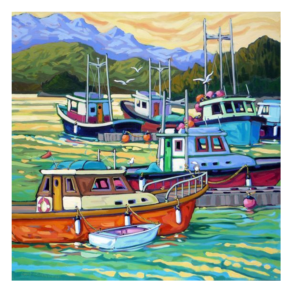 Wheelbarrow-Paint by Numbers-8"x8"/20x20cm