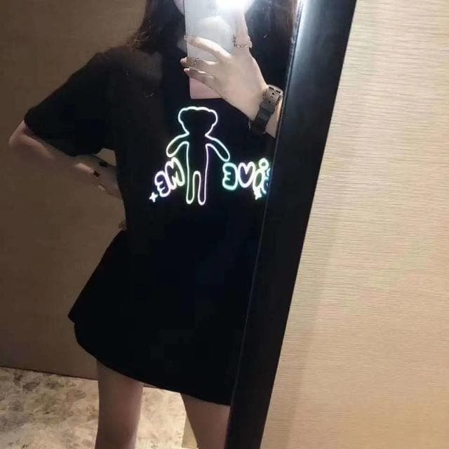 Cute Reflective Bear Couple T-Shirt SP14979