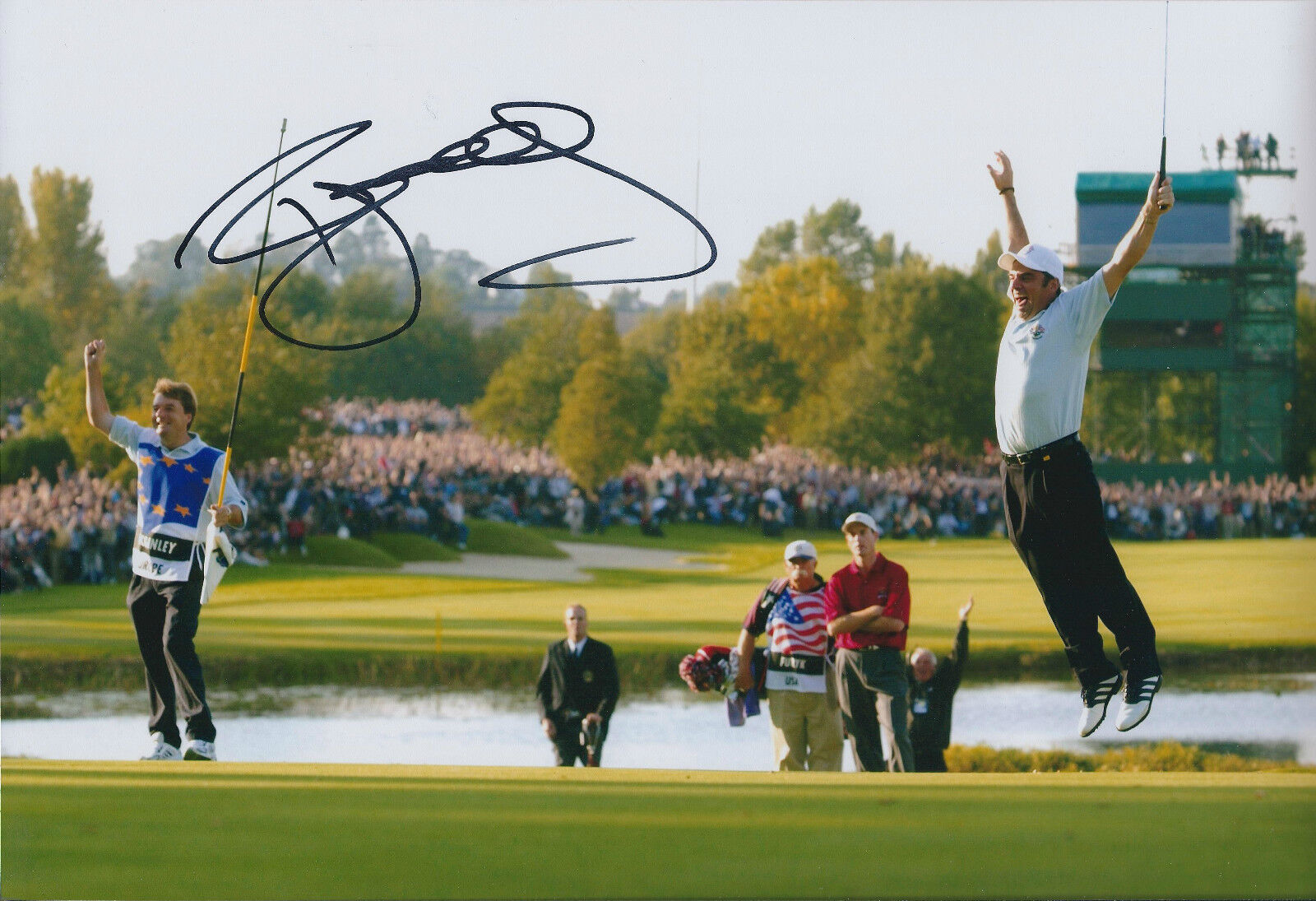 Paul McGINLEY SIGNED AUTOGRAPH 12x8 Photo Poster painting AFTAL COA Ryder Cup Sinks Winning PUTT