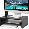 2-Tier Monitor Stand Riser with Phone Holder & Cable Management for Home Desktop