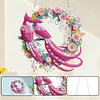 2D Flat DIY Hanging Diamond Art Kits DIY Home Decor Hanging Charm (Bird Wreath)