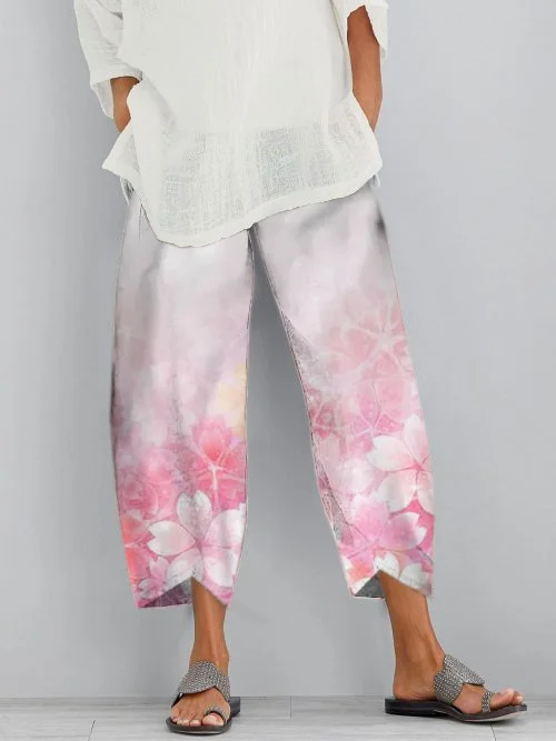 Floral Printing Casual Pants