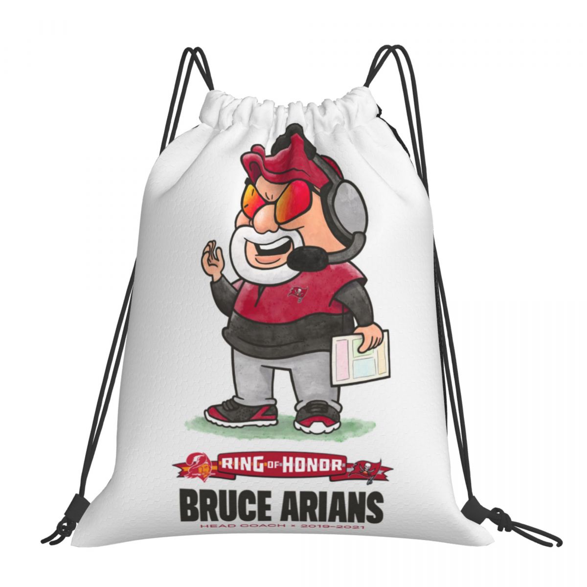 Tampa Bay Buccaneers Bruce Arians Foldable Sports Gym Drawstring Bag