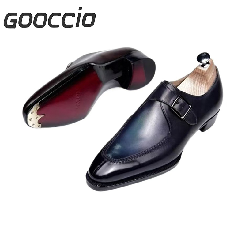 TV113 Calf-Skin Monk Shoes For Men GOOCCIO  