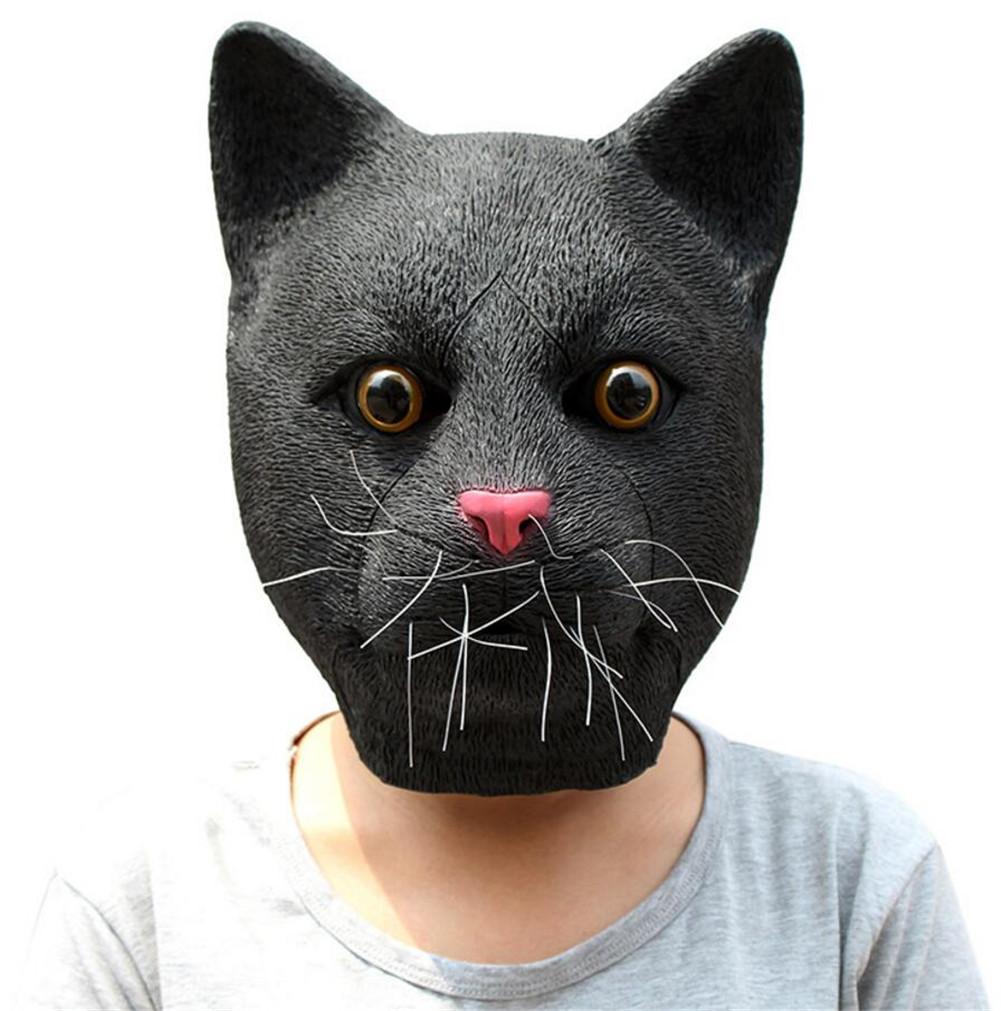 Halloween Black Cat Mask Halloween Animal Full Head Mask