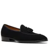 Classic Men's Suede Tassel Loafers - Leather Sole