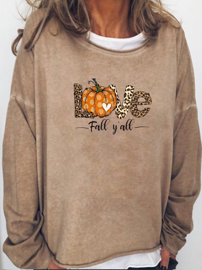 Long Sleeve Crew Neck Love Fall Y'All Sweatshirt