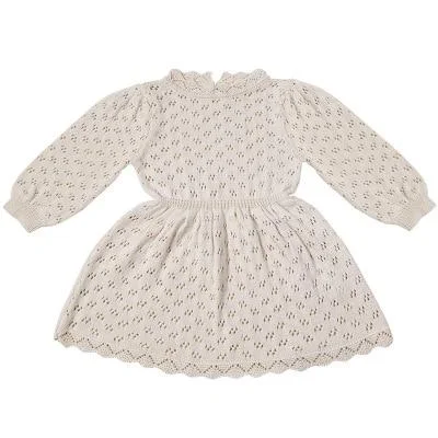 Baby Girls Knitting Dresses Toddler Girl Winter Knit Dress Beautiful Vintage Style Child Full Sleeve Kniting Dress
