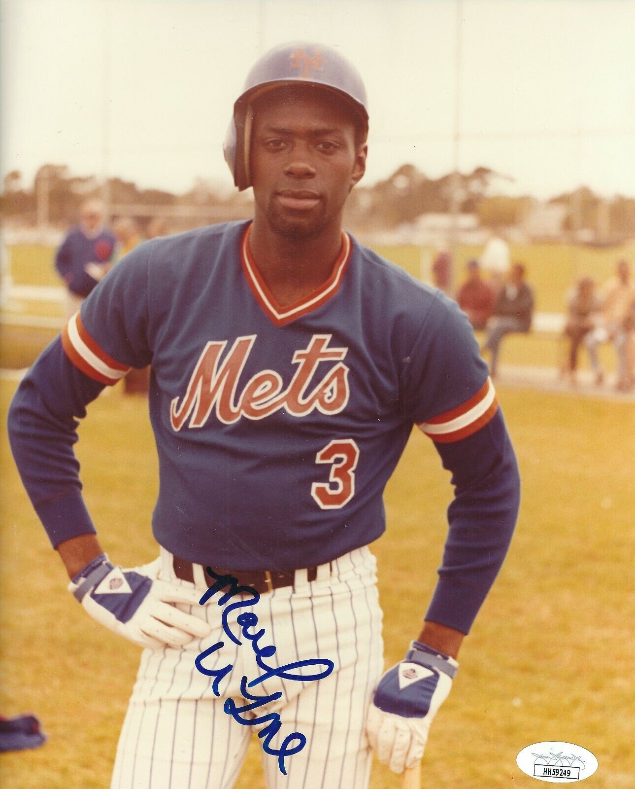 Autographed MARVELL WYNNE New York Mets Autographed 8x10 Photo Poster painting -JSA COA