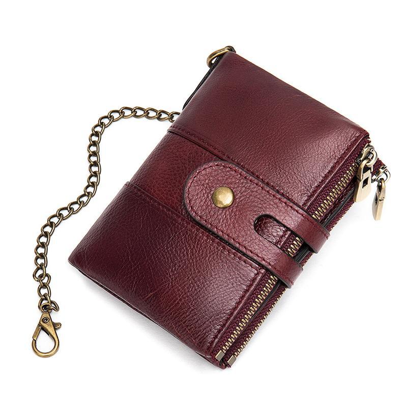 Mens Anti-Theft Multipockets Vintage Leather Wallets