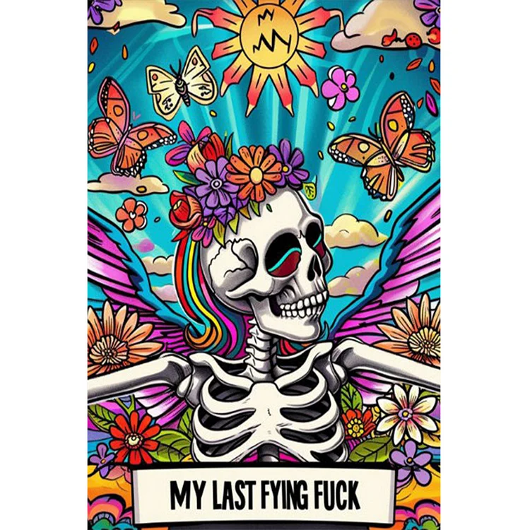 Tarot Card Halloween My Last Flying Fuck 40*60CM (Canvas) Full Round Drill Diamond Painting gbfke