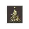 Autocollants pour vitres en forme de sapin de No&euml;l dor&eacute;