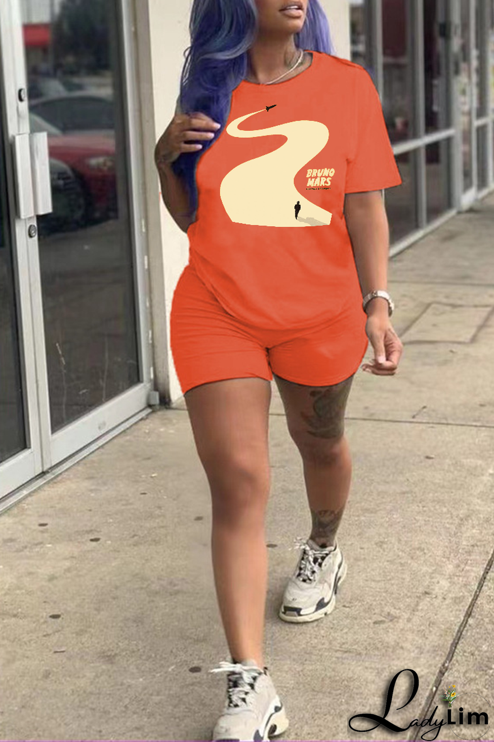 White Casual Street Print Patchwork O Neck T-Shirts