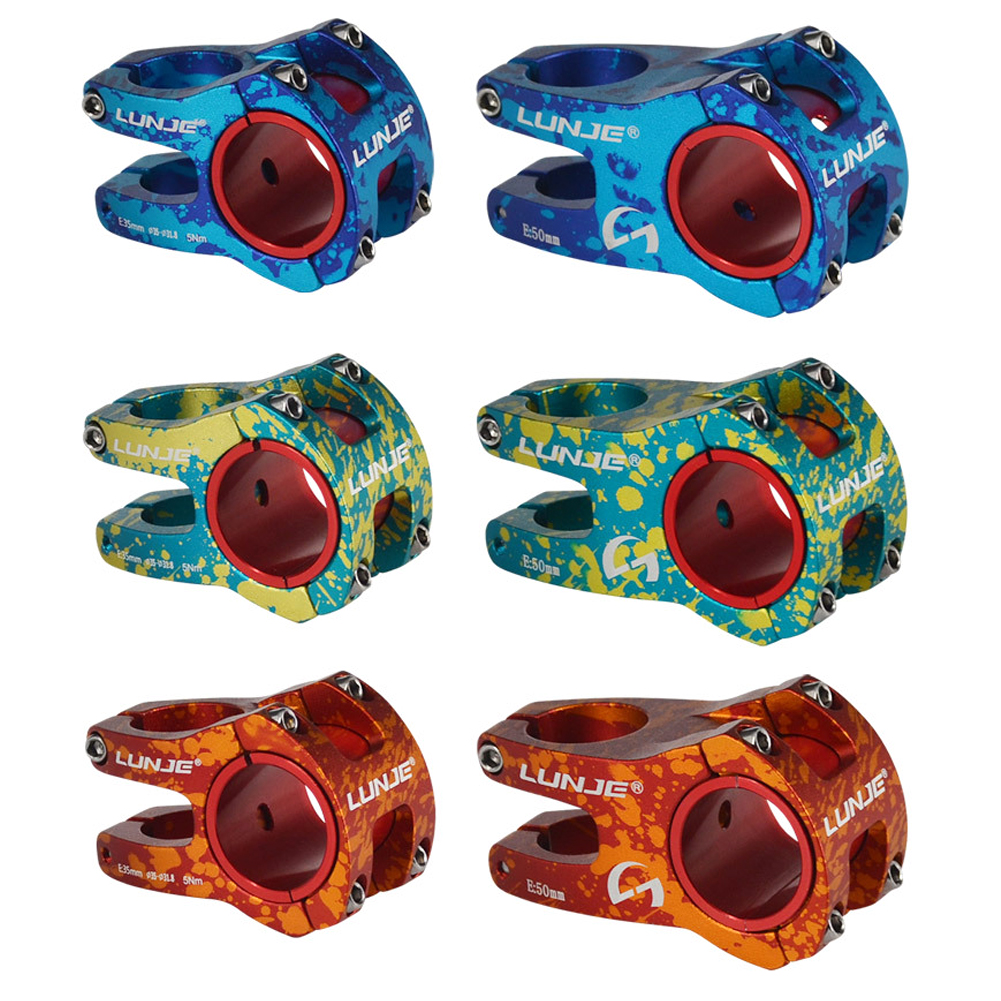 

35mm Bicycle Stem 35mm Aluminium MTB Mountain Handlebar Cycling Short Stems, Red gold50mm, 501 Original