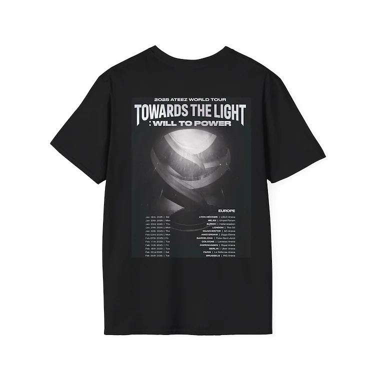 Ateez 2025 Europe Tour Dates Concert T-Shirt