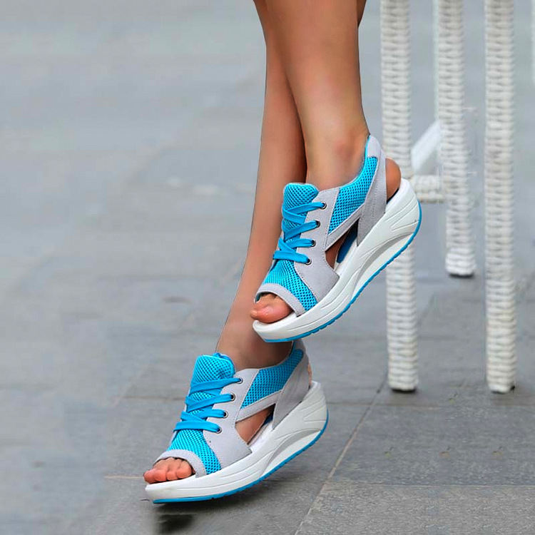 Platform Chunky Sandals Lace Up Comfortable Women's Sandals Open Toe Casual Summer Sports Shoes QueenFunky