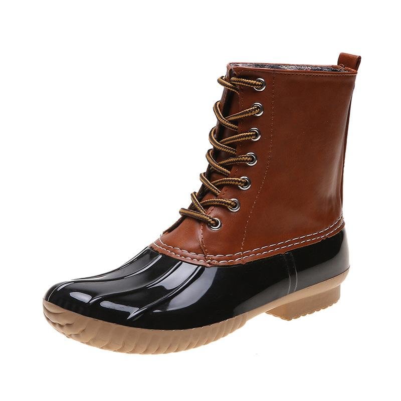 women waterproof lace up duck boots