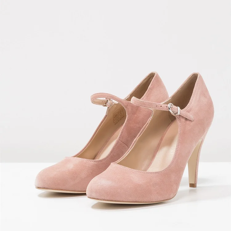 3 inch Heels Pink Mary Jane Shoes Round Toe Pumps |FSJ Shoes