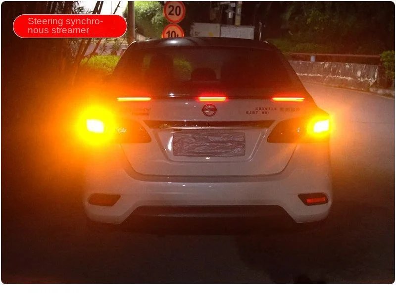Car modified tail wing LED carbon fiber streamer light