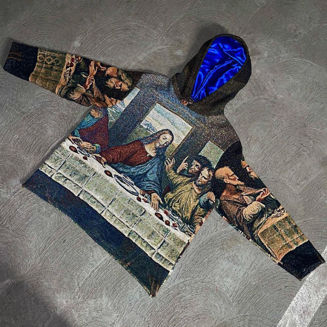 The Last Supper Print Long Sleeve Tapestry Hoodies