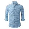 Men's Printed Long Sleeve Plaid Shirt