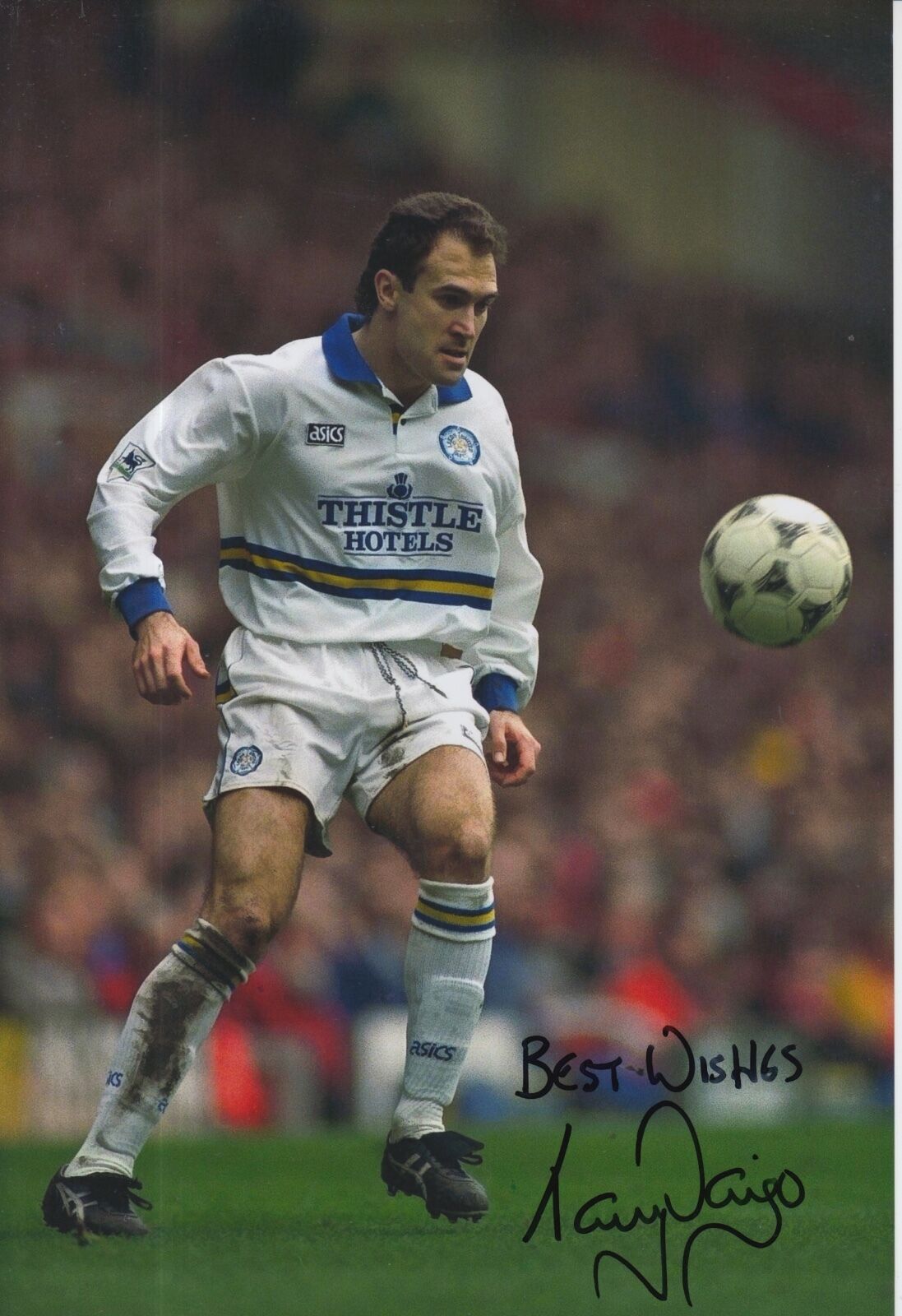 Tony Dorigo Hand Signed Leeds United 12x8 Photo Poster painting 1.