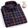 New Men's 100% Cotton Plaid Casual Long Sleeve Shirt