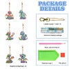 6Pcs DIY Diamond Painting Dragon Keychain