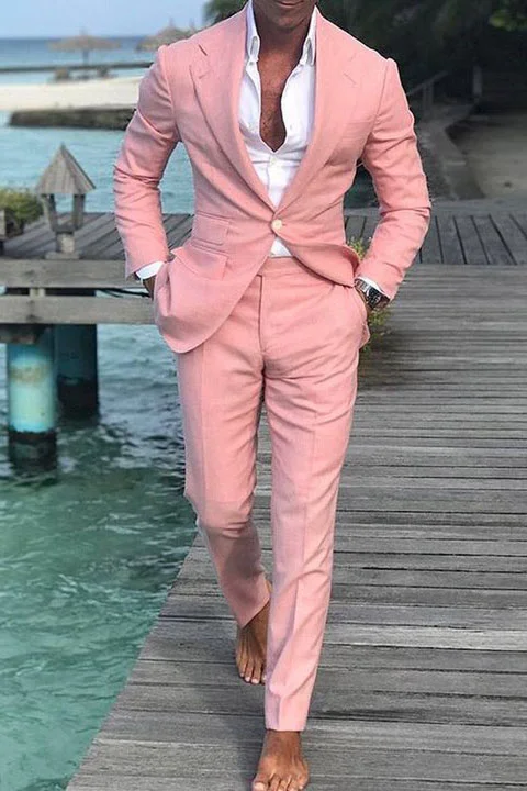Tiboyz Gentleman Pink Blazer And Pants Two Piece Suit