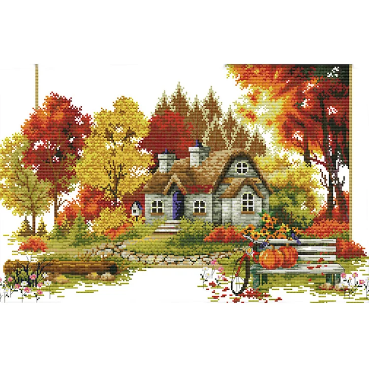 Landscape 11CT Printed Cross Stitch Kits (71*48CM) fgoby