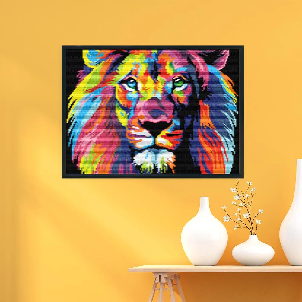 14ct Stamped Cross Stitch - Color Lion(40*32cm)