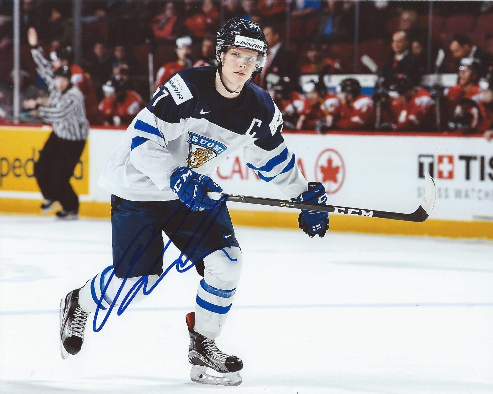 Olli Juolevi Signed 8x10 Photo Poster painting Team Finland World Juniors Autographed COA