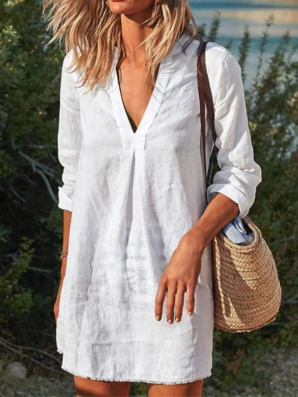 Women's V-neck Leisure Cozy Blouses-Mayoulove