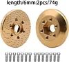 AMK 4pcs RC Brass Wheel Weights, Brass Wheel Hex Hub Adapter for 1.9in / 2.2in Beadlock Wheel Rim 1/10 RC Crawler Car Axial SCX10 Capra TRX4 TRX6 (4pcs 15mm Brass Weights)