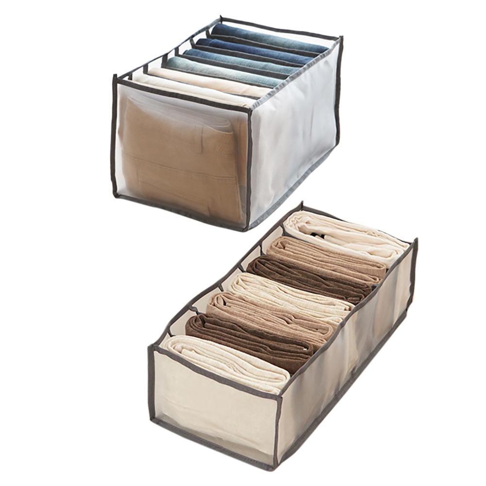 

4pcs Drawer Organizer Closet Box for Leggings Jeans (7 Cell Grey), 501 Original