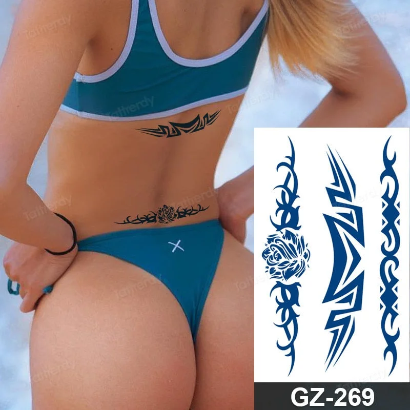 Waterproof Temporary Juice ink Sticker Triangle Star Words Feather Natural Fruit Gel Long lasting Tattoo Art for Men Women Arm