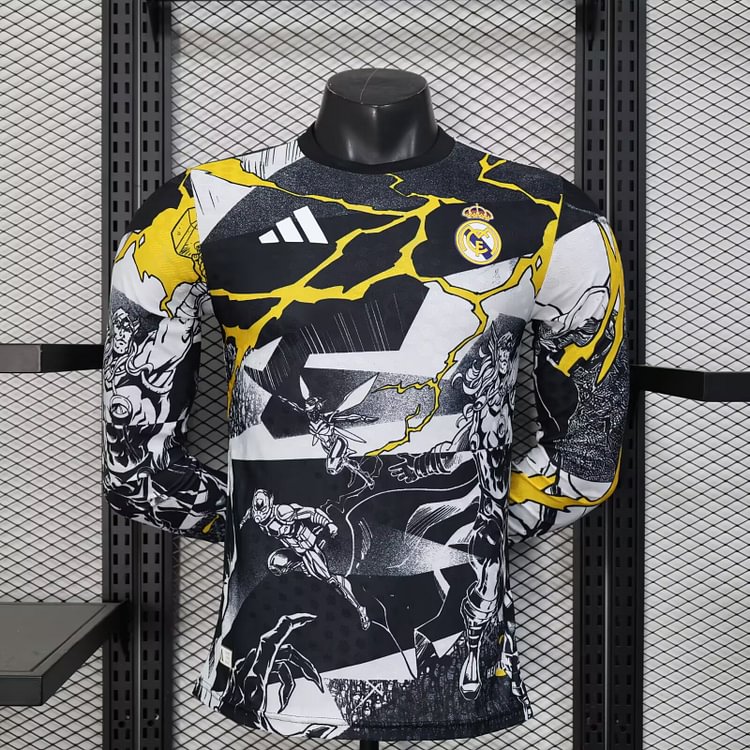 2026-27 Real Madrid Marvel Collaboration Yellow Long-Sleeve Shirt - Player Edition