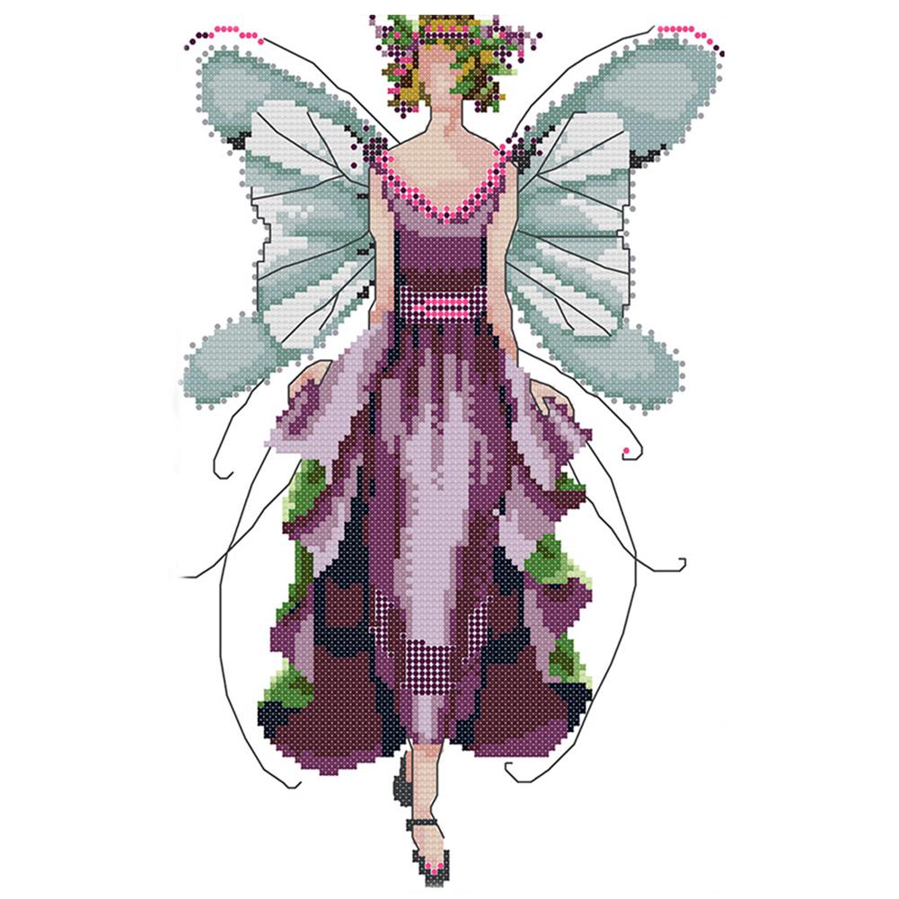 

Violet Fairy - 14CT Stamped Cross Stitch - 21*34cm, 501 Original