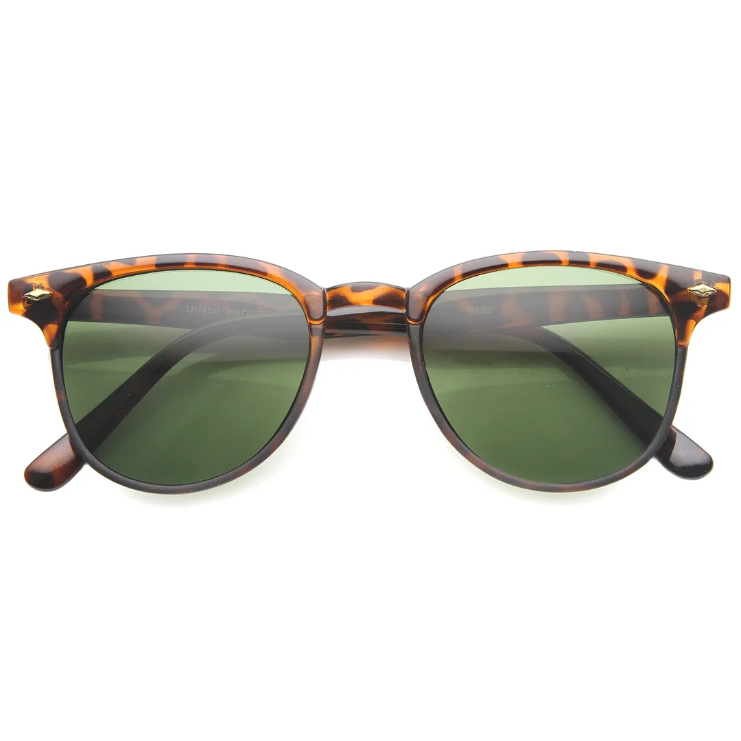 Retro Slim Temples Square Lens Horn Rimmed glasses 49mm